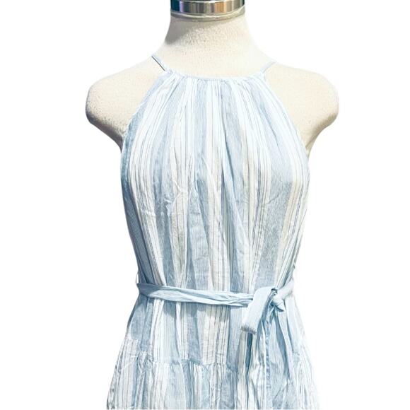 1969 Tiered Halterneck Dress Blue/white Striped Size XS - Picture 4 of 7